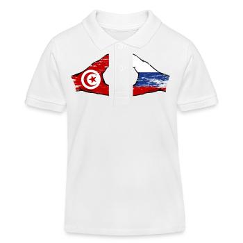 Tunesien Russland Flagge Hände Herzform used - Kinder Organic Poloshirt Mini Sprinter von Stanley/Stella - Weiß - Vorne