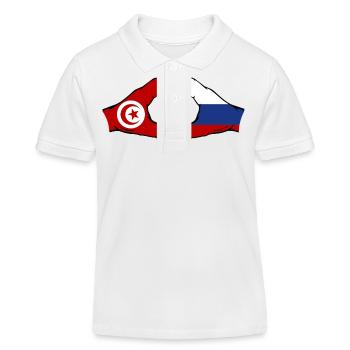 Tunesien Russland Flagge Hände Herzform - Kinder Organic Poloshirt Mini Sprinter von Stanley/Stella - Weiß - Vorne