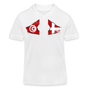 Tunesien Dänemark Flagge Hände Herzform used - Kinder Organic Poloshirt Mini Sprinter von Stanley/Stella - Weiß - Vorne