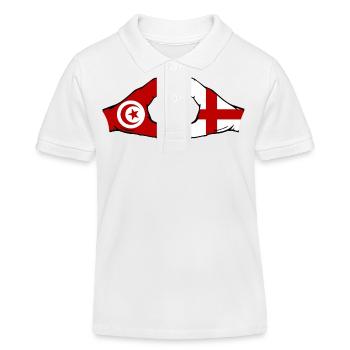 Tunesien England Flagge Hände Herzform - Kinder Organic Poloshirt Mini Sprinter von Stanley/Stella - Weiß - Vorne