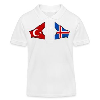 Türkei Island Flagge Hände Herzform - Kinder Organic Poloshirt Mini Sprinter von Stanley/Stella - Weiß - Vorne