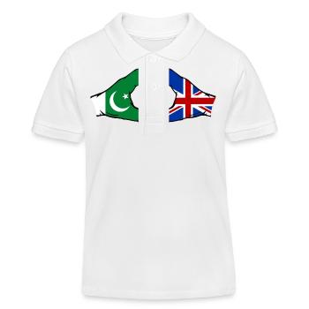 Pakistan Grossbritanien Flagge Hände Herzform - Kinder Organic Poloshirt Mini Sprinter von Stanley/Stella - Weiß - Vorne