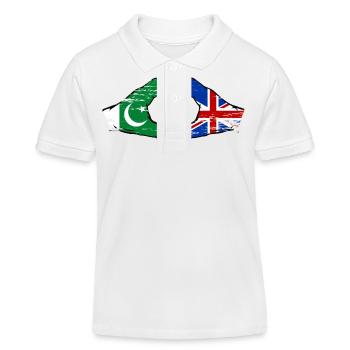 Pakistan Grossbritanien Flagge Hände Herzform - Kinder Organic Poloshirt Mini Sprinter von Stanley/Stella - Weiß - Vorne
