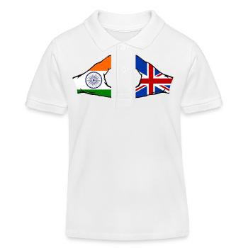 Indien Grossbritanien Flagge Hände Herzform - Kinder Organic Poloshirt Mini Sprinter von Stanley/Stella - Weiß - Vorne