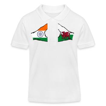 Inde Pays de Galles Drapeau Mains Coeur Forme - Polo enfant bio Stanley/Stella - blanc - Devant