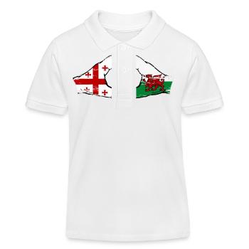 Géorgie Pays de Galles drapeau mains forme de coeur utilisé - Polo enfant bio Stanley/Stella - blanc - Devant