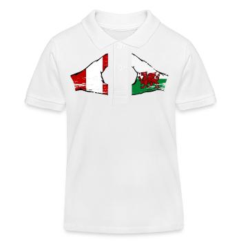 Pérou Pays de Galles drapeau mains forme de coeur utilisé - Polo enfant bio Stanley/Stella - blanc - Devant