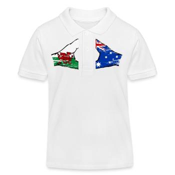 Wales Australien Flagge Hände Herzform used - Kinder Organic Poloshirt Mini Sprinter von Stanley/Stella - Weiß - Vorne