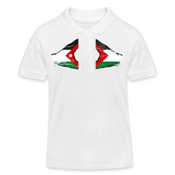 Jordanie Palestine Drapeau Mains Coeur Forme Utilisé - Polo enfant bio Stanley/Stella - blanc - Devant