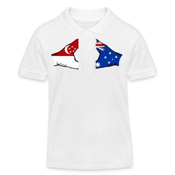 Singapour Australie Drapeau Mains Coeur Forme - Polo enfant bio Stanley/Stella - blanc - Devant