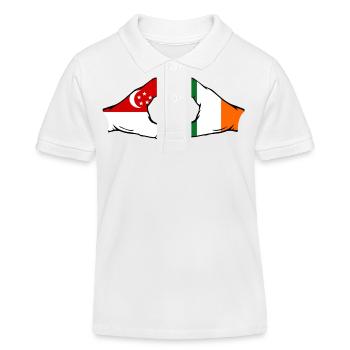 Singapour Irlande Drapeau Mains Coeur Forme - Polo enfant bio Stanley/Stella - blanc - Devant