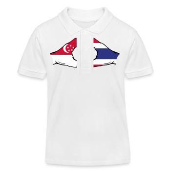 Singapour Drapeau de la Thaïlande mains en forme de coeur utilisé - Polo enfant bio Stanley/Stella - blanc - Devant
