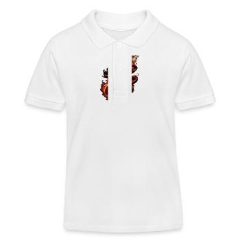 E-Gitarre mit Flammen - Kinder Organic Poloshirt Mini Sprinter von Stanley/Stella - Weiß - Vorne