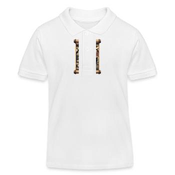 Mt. Fuji Blume Papyrus Schriftrolle Retro - Kinder Organic Poloshirt Mini Sprinter von Stanley/Stella - Weiß - Vorne