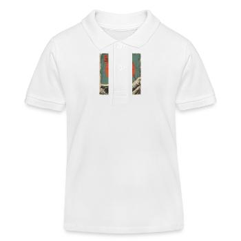 Sonnenuntergang Silhouette Welle Papyrus - Kinder Organic Poloshirt Mini Sprinter von Stanley/Stella - Weiß - Vorne