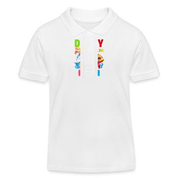 Daddy Of The Birthday Fishing Daddy Fish Birthday - Kids Organic Polo Shirt by Stanley/Stella - white - Front