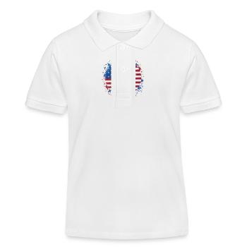 Patriotische amerikanische Flagge Eiscreme-Tüte - Kinder Organic Poloshirt Mini Sprinter von Stanley/Stella - Weiß - Vorne