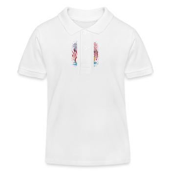 Patriotisches Gummi-Entchen amerikanischer Flagge - Kinder Organic Poloshirt Mini Sprinter von Stanley/Stella - Weiß - Vorne