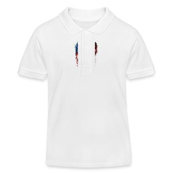 Patriotische amerikanische Flagge Hockey Puck - Kinder Organic Poloshirt Mini Sprinter von Stanley/Stella - Weiß - Vorne