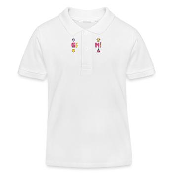 Pixel Game On! Retro Art - Kinder Organic Poloshirt Mini Sprinter von Stanley/Stella - Weiß - Vorne