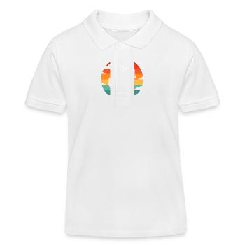 Licorne Cool Vintage Rétro Coucher de soleil Unicorn Lover - Polo enfant bio Stanley/Stella - blanc - Devant