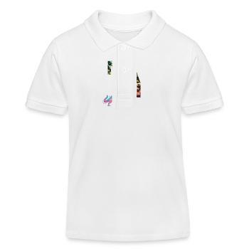 MILAN - Schöner Jungen Name mit Dinosaurier - Kinder Organic Poloshirt Mini Sprinter von Stanley/Stella - Weiß - Vorne