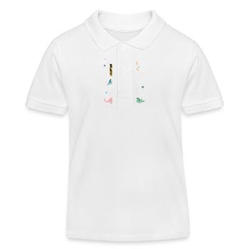 MILAN - Schöner Jungen Name mit Dinosaurier - Kinder Organic Poloshirt Mini Sprinter von Stanley/Stella - Weiß - Vorne