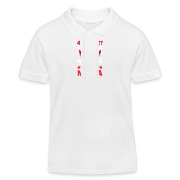 Maman de 4 enfants super-héroïne - Polo enfant bio Stanley/Stella - blanc - Devant