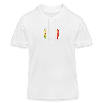 Chilli Couple Love Heart Comic - Kids Organic Polo Shirt by Stanley/Stella - white - Front