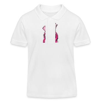 Elefant Affe Löwe Giraffe in Rosa Look mit Stil - Kinder Organic Poloshirt Mini Sprinter von Stanley/Stella - Weiß - Vorne