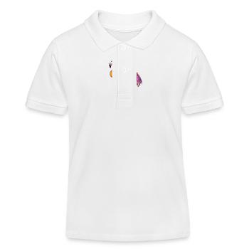 Flamingo Bunt - Kinder Organic Poloshirt Mini Sprinter von Stanley/Stella - Weiß - Vorne