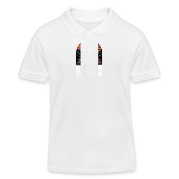 Kayakiste solo masculin au coucher du soleil - Polo enfant bio Stanley/Stella - blanc - Devant