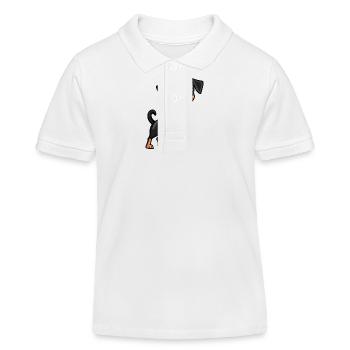 Pinscher Hund Comic Niedlich - Kinder Organic Poloshirt Mini Sprinter von Stanley/Stella - Weiß - Vorne