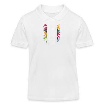 Skateboard avec des touches de couleur - Polo enfant bio Stanley/Stella - blanc - Devant