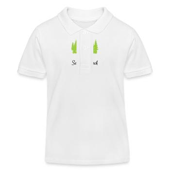 "Frecher Quaker: Sei kein Frosch" - Kinder Organic Poloshirt Mini Sprinter von Stanley/Stella - Weiß - Vorne