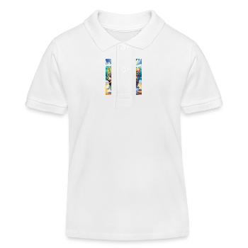 Gato Loco Katzenbande CatDudes Surf CoolCats Surfe - Kinder Organic Poloshirt Mini Sprinter von Stanley/Stella - Weiß - Vorne