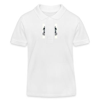 Gato Loco Surfende Katze Hang Urlaub Surf Cat - Kinder Organic Poloshirt Mini Sprinter von Stanley/Stella - Weiß - Vorne