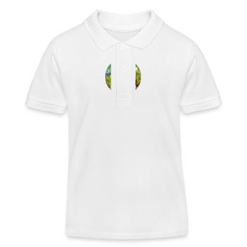 Braun getigerte Katze Iris - Kinder Organic Poloshirt Mini Sprinter von Stanley/Stella - Weiß - Vorne