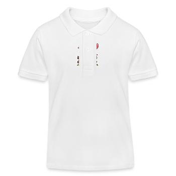 Couple of cats on a park bench with hearts - Kids Organic Polo Shirt by Stanley/Stella - white - Front