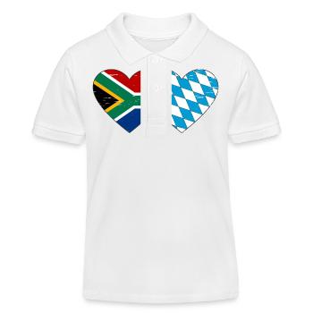 Afrique du Sud Drapeau de Bavière coeur utilisé - Polo enfant bio Stanley/Stella - blanc - Devant