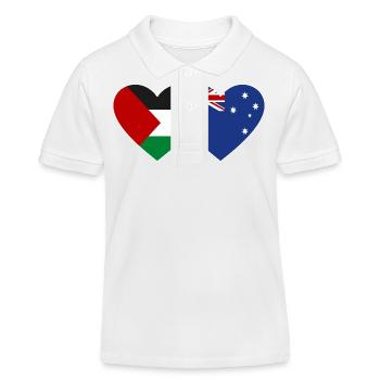 Drapeau de la Palestine Australie Coeur - Polo enfant bio Stanley/Stella - blanc - Devant