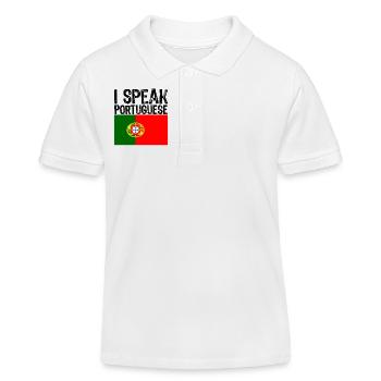 Je parle PORTUGAIS cadeau drôle voyage au Portugal - Polo enfant bio Stanley/Stella - blanc - Devant