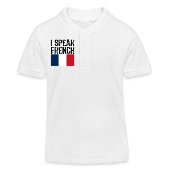 je parle français cadeau drôle pour le drapeau de la France de voyage - Polo enfant bio Stanley/Stella - blanc - Devant