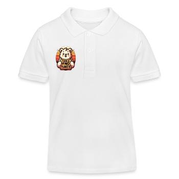 There is no Planet B. Es gibt keine zweite Erde - Kinder Organic Poloshirt Mini Sprinter von Stanley/Stella - Weiß - Vorne