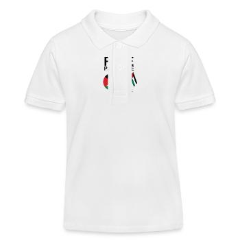 Free Palestine | Guy with palestine flag - Kinder Organic Poloshirt Mini Sprinter von Stanley/Stella - Weiß - Vorne