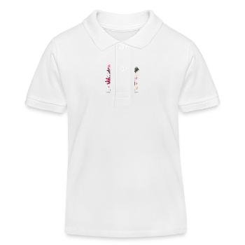 Rock ́n ́ Roll - Flamant rose - Polo enfant bio Stanley/Stella - blanc - Devant