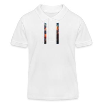 Buntglas-Leuchtturm Sonnenuntergang - Kinder Organic Poloshirt Mini Sprinter von Stanley/Stella - Weiß - Vorne