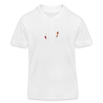 Le joyeux dragon du football - Polo enfant bio Stanley/Stella - blanc - Devant