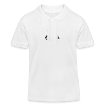 Cute dog with sunglasses - Kids Organic Polo Shirt by Stanley/Stella - white - Front