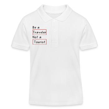 Sei ein Reisender, kein Tourist - Kinder Organic Poloshirt Mini Sprinter von Stanley/Stella - Weiß - Vorne